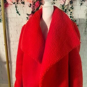 Women's Red Teddy Coat